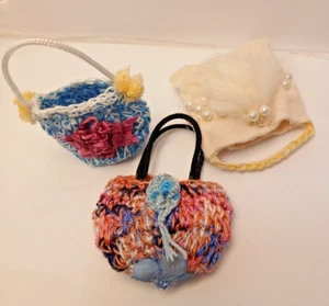 3 borse all'uncinetto per Barbie e bambole compatibili da 11" a 18" - OOK - Nuove - Foto 1 di 5