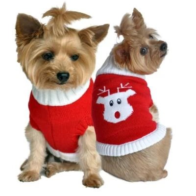 Suéter Rojo Rudolph Perro Diseño Perrito Talla XXS-3XL Foto 1 de 2