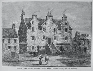 Edinburgh CAUSEWAYSIDE, BROADSTAIRS HOUSE Original viktorianischer Druck um 1881 - Bild 1 von 2