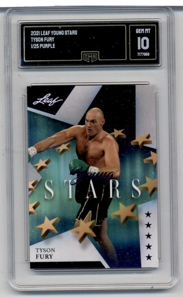2021 Leaf Young Stars Purple #YS-06 Tyson Fury RC Rookie 1/25 GMA 10 GEM MINT - Image 1 of 1