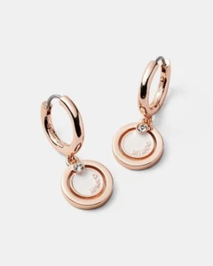 Mimco Charmed Hoop Earrings Rose Gold Silver - Picture 1 of 9