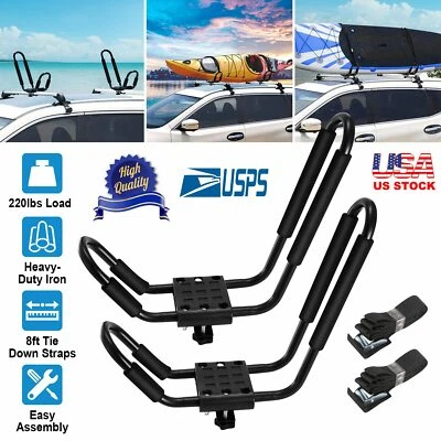 IMOUNTEK J-Bar Rack HD Kayak Carrier Canoe Boat Surf Ski Roof Top Mount Car SUV Crossbar