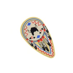 1x LEGO Figurines Sign Oval Beige Red Feather Helmet Indian Western 6748 2586pw1