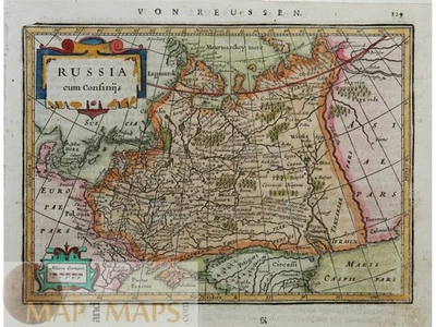 Russia cum Confinijs | Mercator atlas map Map | Janssonius Mercator 1651 - Image 1 of 4