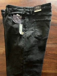AVA & VIV Black Jeans 24W HIGH RISE SLIM STRAIGHT BLACK JEANS 46X28 - Picture 1 of 10