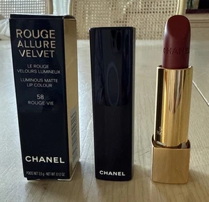 Chanel Rouge Allure Velvet Matte Lip Color - 58 ROUGE VIE - NEW - Picture 1 of 18