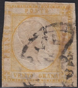Province Napoletane 20 grana giallo usato con annullo originale, cert. RAY (23). - Foto 1 di 3