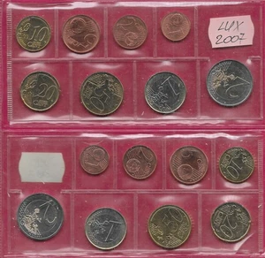 LUXEMBURG EURO 8 MÜNZEN KOMPLETTER EURO SATZ 2007 UNC - Bild 1 von 1