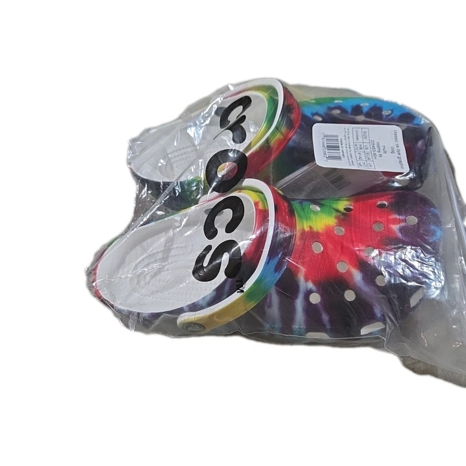 CROCS Classic tie dye graphic clog Women Size 10 Multi Color Tie Dye 206902