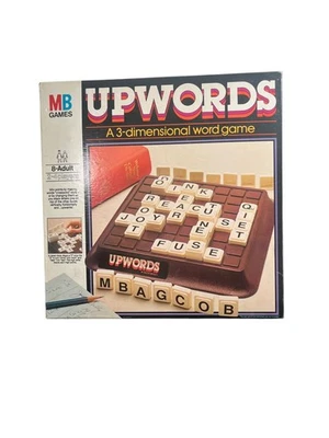 VINTAGE 1985 MB GAMES UPWORDS -  A 3D WORD GAME / BOARD GAME Complete - Image 1 of 3