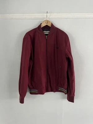 Fred Perry X Bradley Wiggins Bomber Jacket Large Ox Blood - Image 1 of 4
