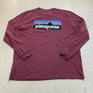 Camiseta Patagonia Para Hombre XL Roja Manga Larga Senderismo Reciclado Responsibili Tee - Imagen 1 de 4