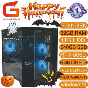 FAST GAMING PC I7 6th 32GB 1TB+240SSD/RTX 8GB 5060 W11 FREE DELIVERY!! BARGAIN - Picture 1 of 11