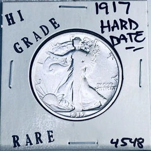 1917 LIBERTY WALKING SILVER HALF DOLLAR HI GRADE U.S. MINT RARE COIN 4548 - Picture 1 of 3