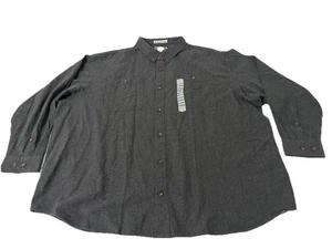 NWT Duluth Trading Co. Free Swinging Flannel Shirt Gray Size 4XL Relaxed Fit - Picture 1 of 8
