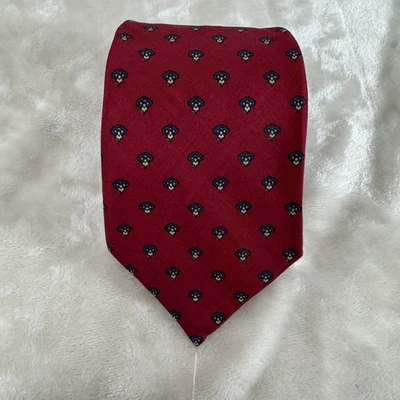 Corbata Don Loper seda/lana para hombre roja EE. UU. con formas geométricas grises y blancas Foto 1 de 4