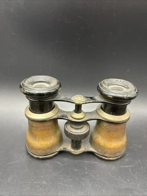 Vintage Opera Glasses. Chevalier Paris. Black & Brass. - Image 1 of 4