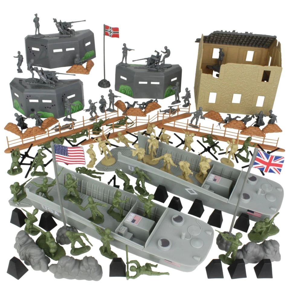 BMC WW2 D-Day Plastic Army Men - Invasion of Normandy 114 piezas juego en caja Foto 1 de 1