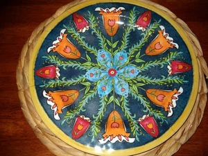 7 Blumen Melamin Teller 11" Spülmaschinenfest Markenlos NEU - Bild 1 von 2