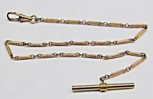 Antique 1-20-12 KT Pink/Yellow Gold Filled Pocket Watch Chain 13.5 inches - Picture 1 of 4