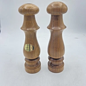 Vintage Kam Co Teak Wood Candle Holders Set Of 2 Pillar Taper Candles Thailand - Picture 1 of 9