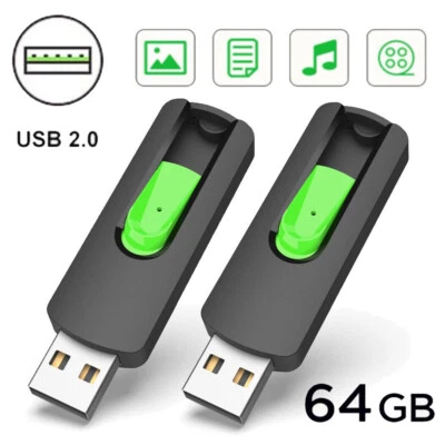 KOOTION 2 Pack 64GB Flash Drives Thumb Drive USB 2.0 Memory Stick Data Backup Jump Drive