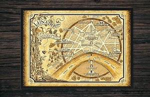 Lunathion City Map | Crescent City Fan Art Print | Sarah J. Maas Inspired Art - Picture 1 of 7