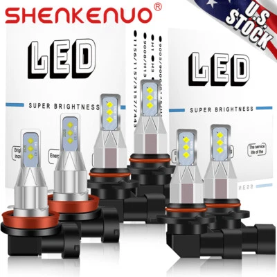 6x LED for 2009-17 Dodge Ram 1500 2500 3500 4500 Headlight Hi/Lo + Fog Light - Image 1 of 4