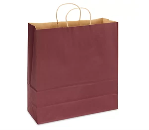 Kraft Bags- Large Burgundy (200 ct.) 16" x 6" x 19" - Picture 1 of 1