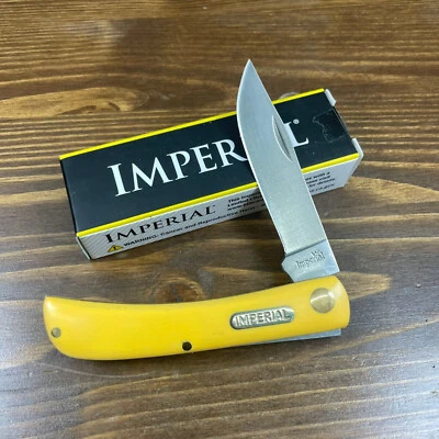 Imperial Schrade IMP22Y “Sodbuster” Folding Pocket Knife – Yellow Handle - Image 1 of 4