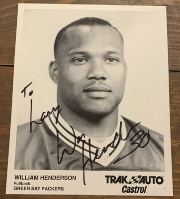 William Henderson Green Bay Packers Fullback Signed 8x10 Super Bowl Champion - Image 1 of 2