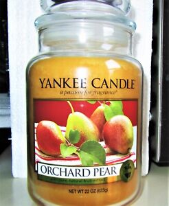 Yankee Candle Retired "ORCHARD PEAR" ~ Large 22 oz. ~ WHITE LABEL~ RARE ~ NEW
