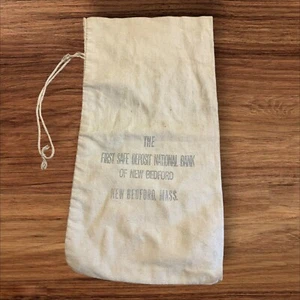 Vintage First Safe Deposit National Bank Bag Of New Bedford Massachusetts - Picture 1 of 5