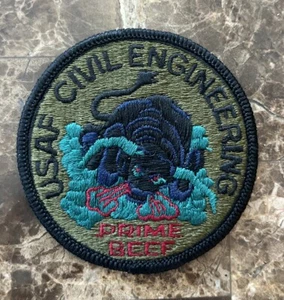 USAF Air Force Civil Engineering PRIME BEEF OD Green 3" SUBDUED Patch (B) - Picture 1 of 2