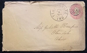 1861 *TERRE HAUTE, INDIANA* POSTAL COVER+SCOTT# U35 STAMP+FANCY "TARGET" CANCEL! - Picture 1 of 11