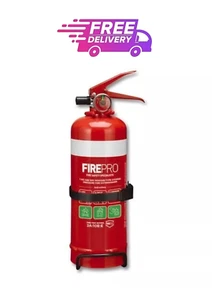 FirePro 1kg Fire Extinguisher Dry Powder Car Boat Home Caravan Pro Inc. Bracket - Picture 1 of 2