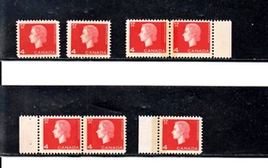 CANADA #404p 4¢ CARMINE ELIZABETH CAMEO WT STAMPS SCARCE LOT 5 VARIETIES OF TAG - Picture 1 of 1