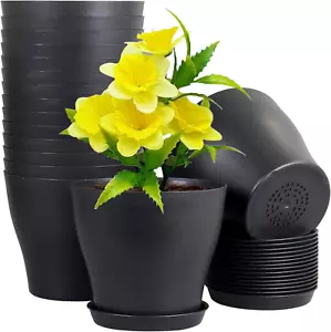 6 Inch Plastic Nursery Pots, Seedling Pots, 16 Pack Plant Pots for Small Indoor - Picture 1 of 12