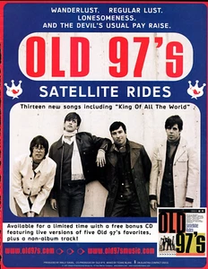 vtg OLD 97's SATELLITE RIDES ALBUM RELEASE MAGAZINE PRINT AD Band PINUP PAGE - Picture 1 of 1