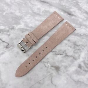 Warm Sand Coral Genuine Vintage Suede Leather Watch Strap Band Handmade in Italy