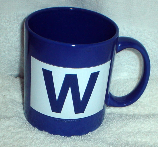 CHICAGO CUBS Wrigley Field W WIN Flag Logo COFFEE MUG NEW OFFICIAL - Image 1 of 1
