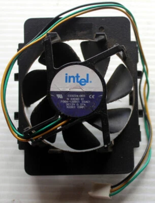 Intel C33224-003 DC12V 0.27A Nidec Corp. CPU Cooling Fan Mounts Onto Heatsink - Image 1 of 2