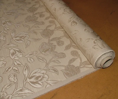 6.7 Metres Prestigious Hepburn Ivory Jacquard Fabric Upholstery Cushion Curtain - Image 1 of 4