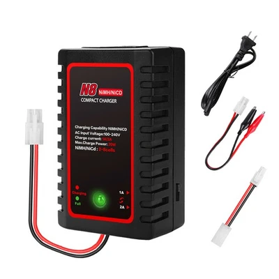 N8 NiMH Ladegerät, Dual-Strom (1 A/2 A) für 2–8 s NiMH/NiCD-Akkus (2,4 V–9,6 V) - Bild 1 von 4