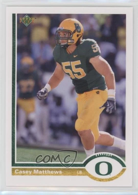 2011 Upper Deck 1991 UD 20th Anniversary Casey Matthews #20A-157 Rookie RC - Image 1 of 2