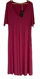 Women’s NWT Plus Size L/XL PQ Collection Short Sleeve VNeck Midi Dress - Picture 1 of 9
