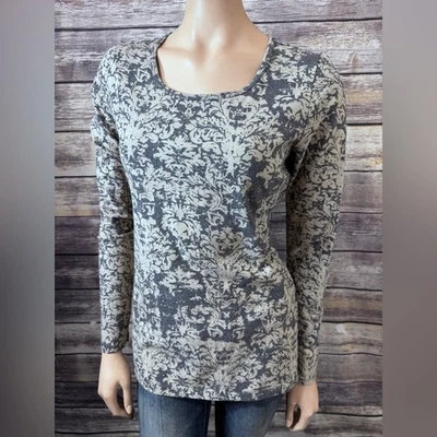 Peruvian Connection Long Sleeve Tee M Medium Floral Paisley Print Scoop Soft - Image 1 of 3