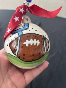 Adorno bola cerámica Glory Haus vintage. Diseño de fútbol pintado a mano I4 - Imagen 1 de 6