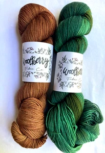 2 Skeins WOOLBERRY SW Berry Merino Yarn Lot 400 Yds Each IDLEWILD & GINGERBREAD - Picture 1 of 4
