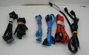 Lote de 9 cables de datos y alimentación SATA - Colores y longitudes mezclados - Construcción/reparación de PC - Imagen 1 de 2